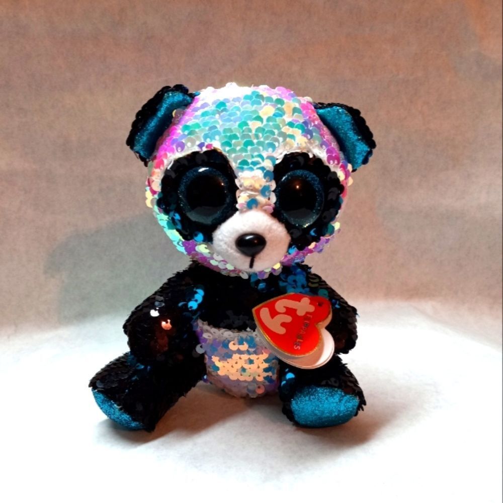 TY Flippables Sequin Plush- Bamboo The Panda 7 inch